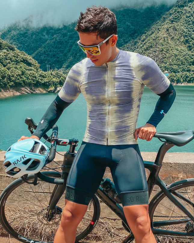 RockBros Men's "Ink Rhythm" Horizontal Tie-Dye Performance Cycling Jersey