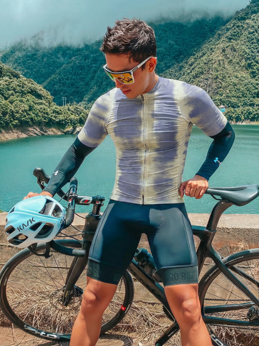 RockBros Men's "Ink Rhythm" Horizontal Tie-Dye Performance Cycling Jersey