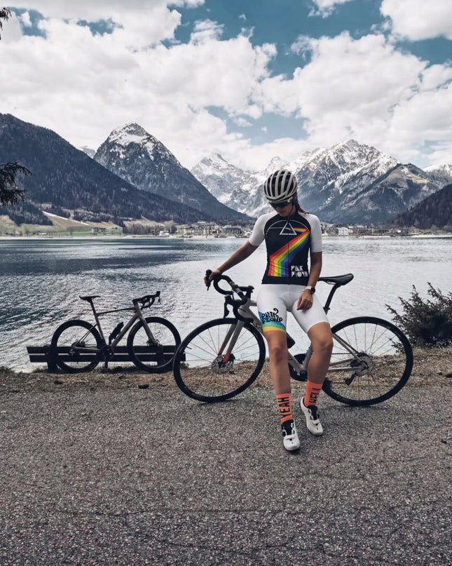 ROCKBROS Women's Prismatic Rhythm Pink Floyd Tribute Pro Bib Shorts