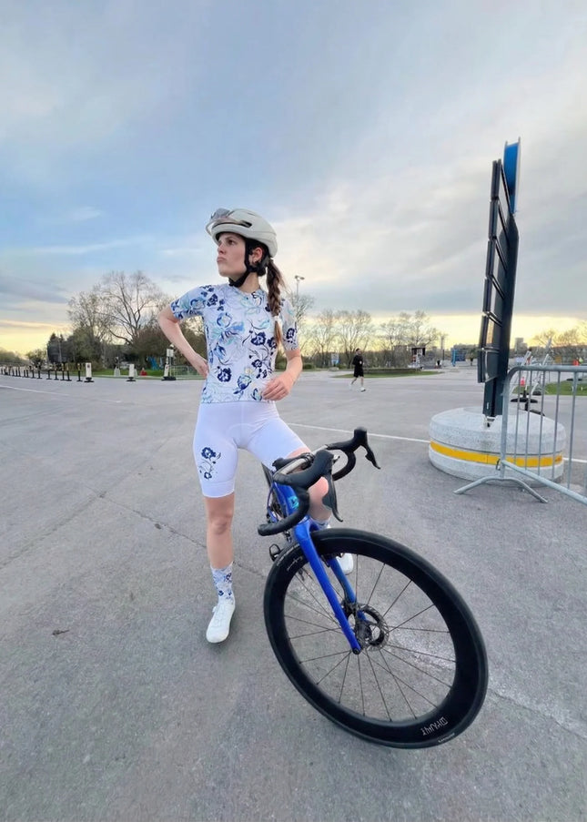 ROCKBROS Women's Ceramic Bloom Hand-Painted Botanical Pro Jersey