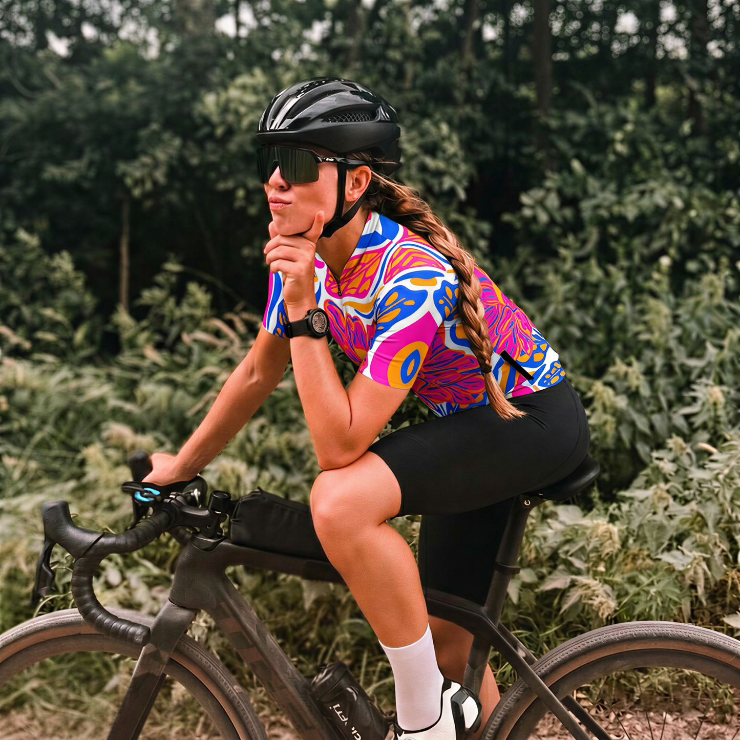 RockBros Women's "Circuit Surge" Cyber-Punk Tech Pro Aero Jersey