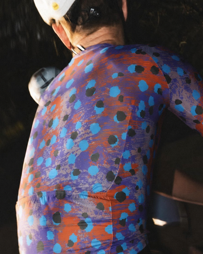 ROCKBROS Men's Abstract Brushstroke Art Pro Aero Cycling Jersey