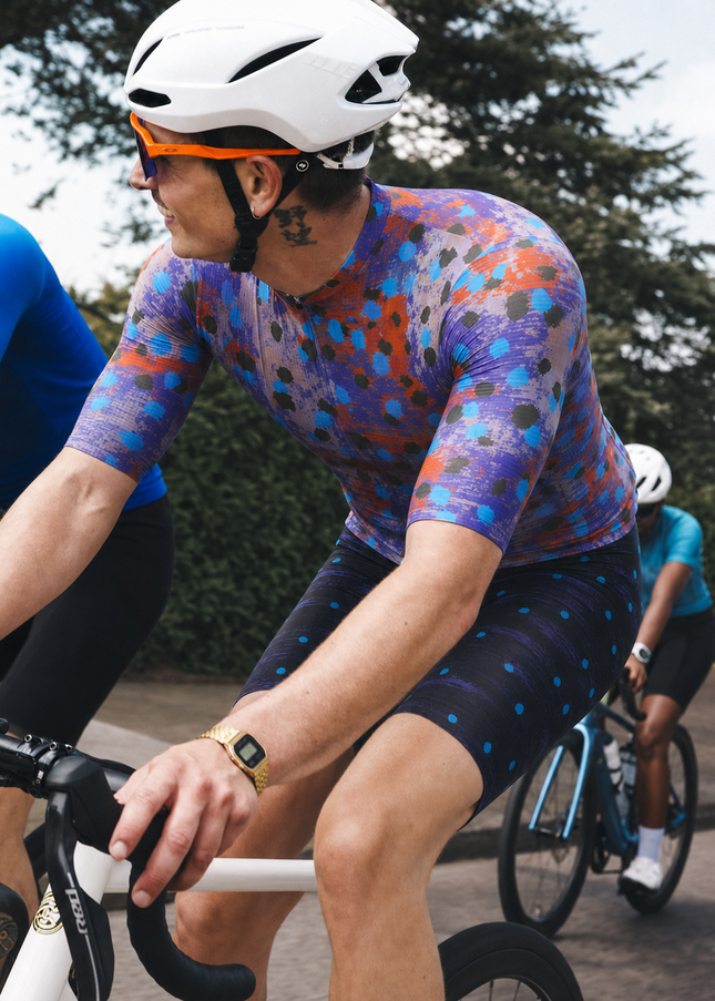 ROCKBROS Men's Abstract Brushstroke Art Pro Aero Cycling Jersey
