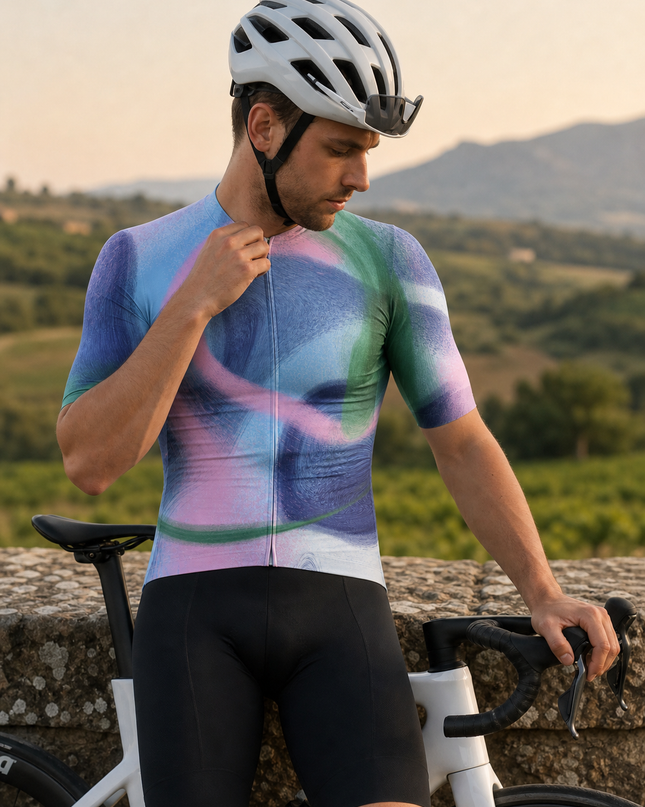 ROCKBROS Men's Pastel Dream Dye-up Pro Aero Cycling Jersey