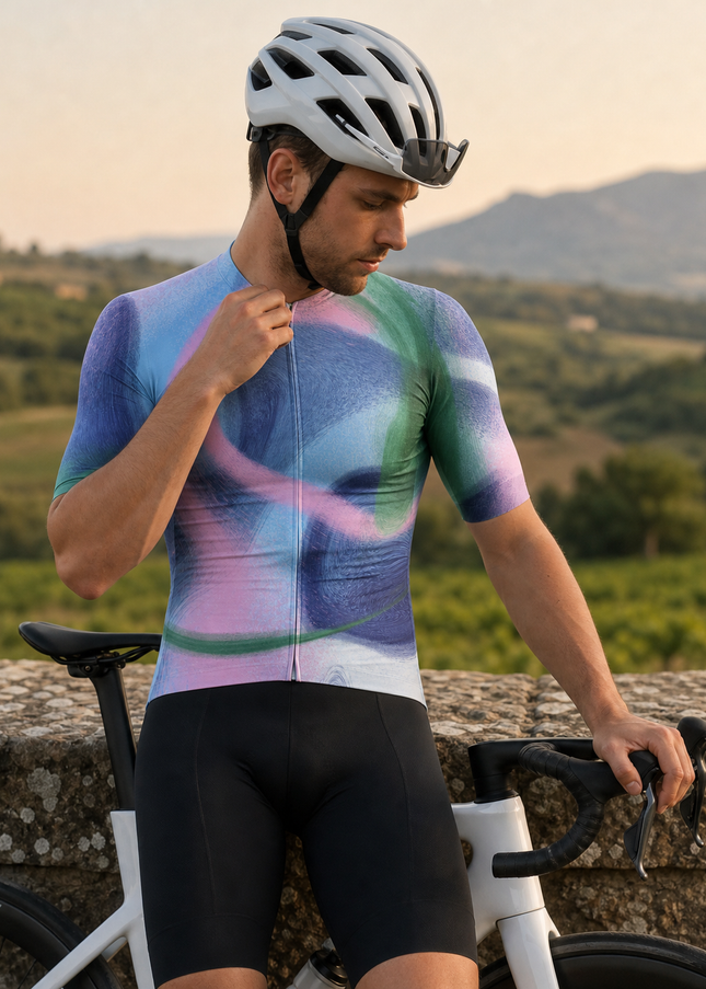 ROCKBROS Men's Pastel Dream Dye-up Pro Aero Cycling Jersey