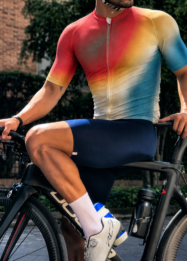 ROCKBROS Men's Thermal Aura Abstract Art Pro Aero Cycling Jersey