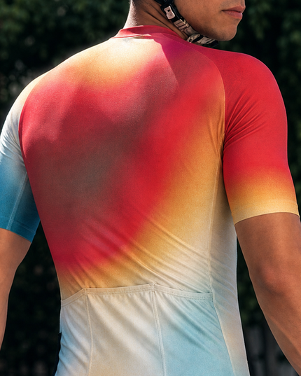 ROCKBROS Men's Thermal Aura Abstract Art Pro Aero Cycling Jersey