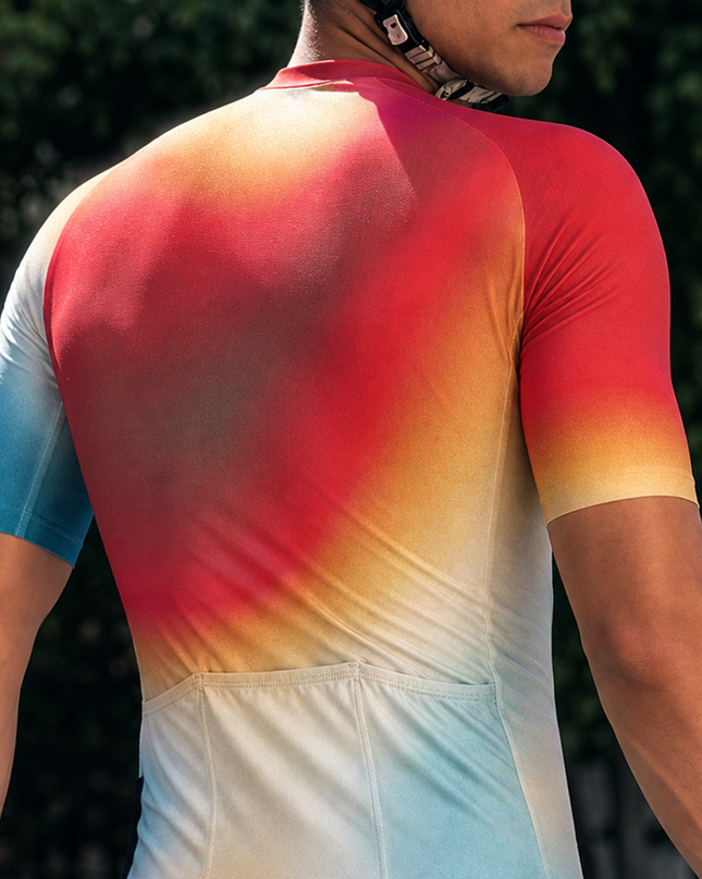 ROCKBROS Men's Thermal Aura Abstract Art Pro Aero Cycling Jersey