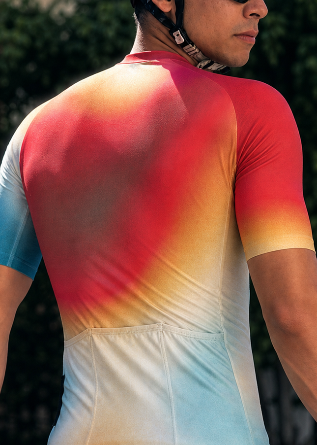ROCKBROS Men's Thermal Aura Abstract Art Pro Aero Cycling Jersey