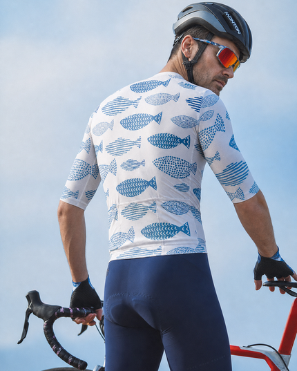 ROCKBROS Men's Ocean School Nature Print Pro Aero Cycling Jersey
