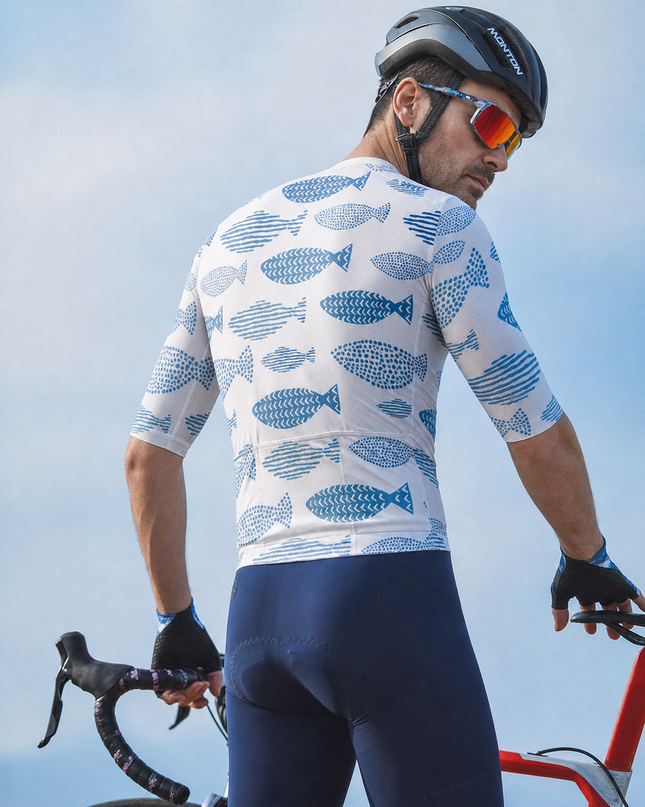 ROCKBROS Men's Ocean School Nature Print Pro Aero Cycling Jersey