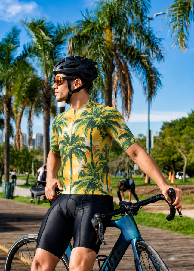ROCKBROS Men's Tropic Paradise Nature Print Pro Aero Cycling Jersey