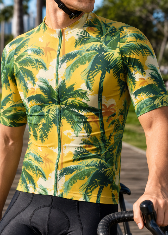 ROCKBROS Men's Tropic Paradise Nature Print Pro Aero Cycling Jersey