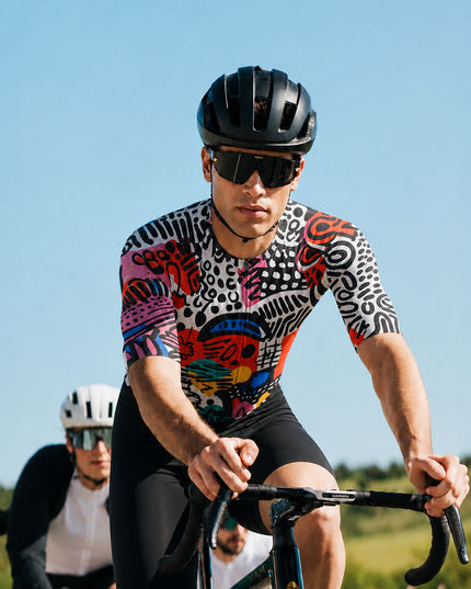 ROCKBROS Men's Graffiti Rhapsody Abstract Art Pro Aero Cycling Jersey