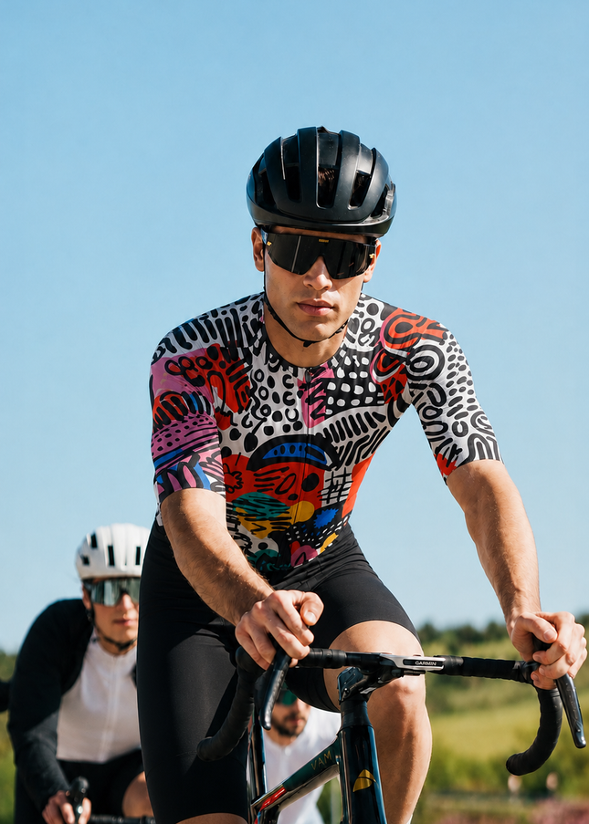 ROCKBROS Men's Graffiti Rhapsody Abstract Art Pro Aero Cycling Jersey
