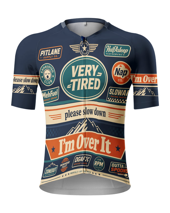 ROCKBROS Men's Vintage Sticker Print Cycling Jersey