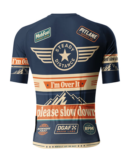 ROCKBROS Men's Vintage Sticker Print Cycling Jersey