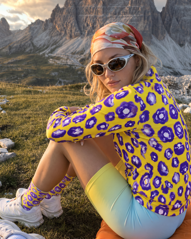 Violet Poppy Splash Windproof Jacket