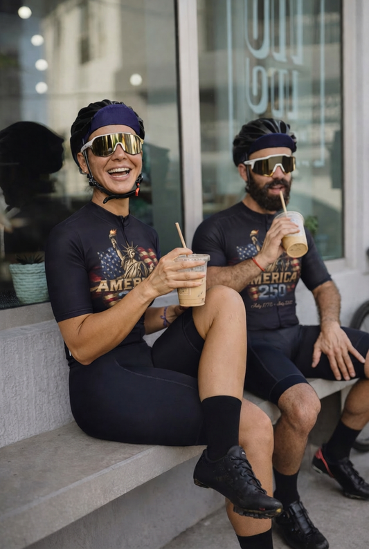 RockBros Men's Retro Graphic Liberty 250 Cycling Jersey