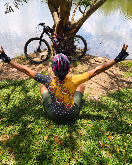 ROCKBROS Women's Golden Rose Short-Sleeve Cycling Jersey