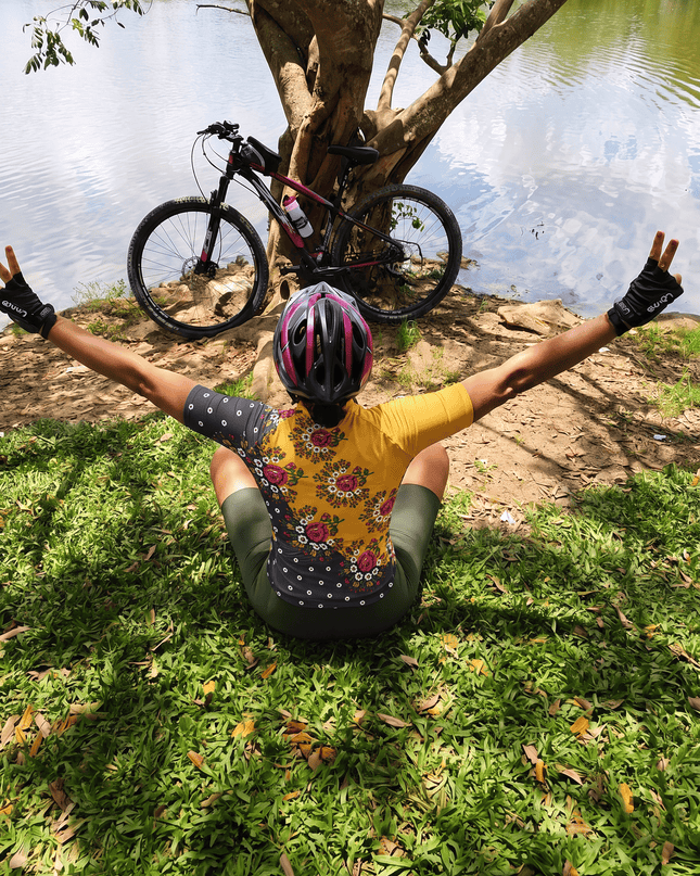ROCKBROS Women's Golden Rose Short-Sleeve Cycling Jersey