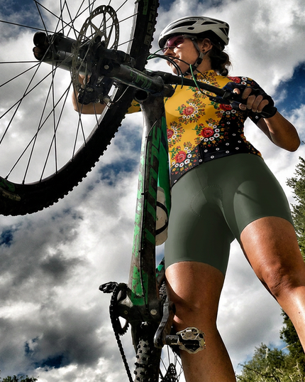 ROCKBROS Women's Golden Rose Short-Sleeve Cycling Jersey