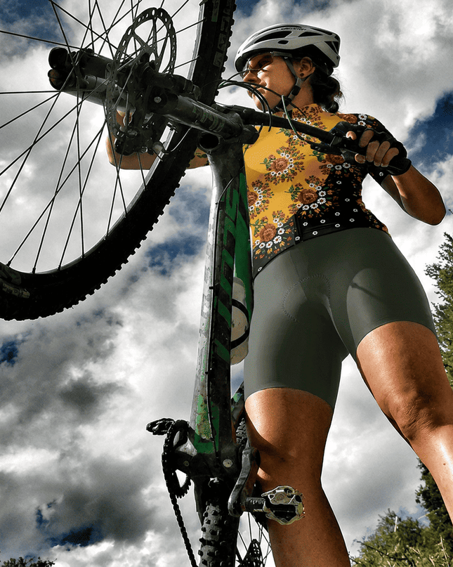 ROCKBROS Women's Golden Rose Short-Sleeve Cycling Jersey
