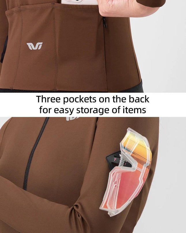 ROCKBROS Windbreak Cycling Jacket for Woman Winter Fleece Warm Women's Bicycle Jersey Professional Bicycle Training Clothing MTB