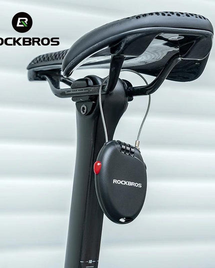ROCKBROS Bicycle Lock Anti-theft Portable Lightweight 3-Digit Password Cable Lock Helmet Lock Chain Backpack Bike Accessories