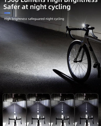 ROCKBROS Bike Light 1500LM5000mAh Type-C Bicycle Light Temperature Control  IPX6 Aluminum LED Light Front Lamp Cycling Headlight