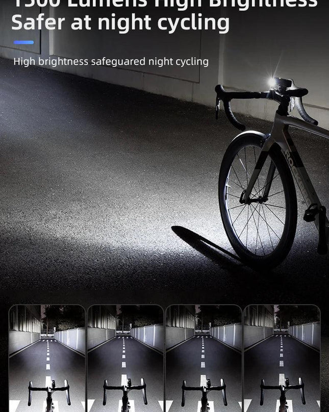 ROCKBROS Bike Light 1500LM5000mAh Type-C Bicycle Light Temperature Control  IPX6 Aluminum LED Light Front Lamp Cycling Headlight
