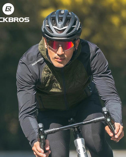 ROCKBROS Warm Winter Cycling Jersey  Ultralight Down Jacket Long Sleeve Bicycle Clothing Thermal Fleece Resistant Ciclismo Coat