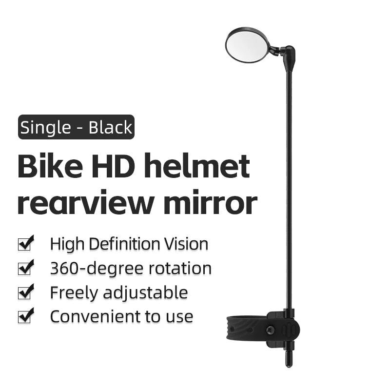 ROCKBROS Bicycle Helmet Rearview Mirror 360 Degree Rotatable Flexible Aluminum Safety Motorcycle Helmet Adjustable Riding Mirror