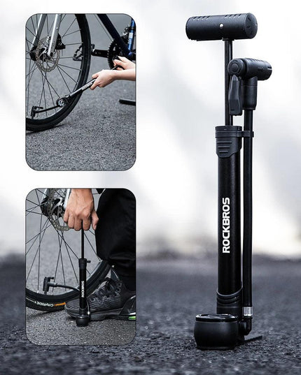 ROCKBROS Bicycle Pump 120 PSI Riding Portable Mini Bike Pump FV/AV Handheld/Vertical Inflation Modes Inflator Cycling Accesories