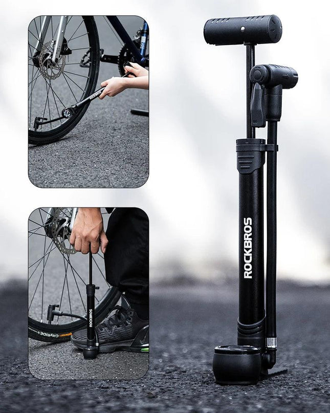 ROCKBROS Bicycle Pump 120 PSI Riding Portable Mini Bike Pump FV/AV Handheld/Vertical Inflation Modes Inflator Cycling Accesories