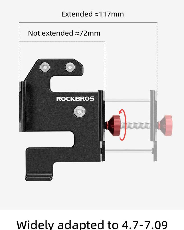 ROCKBROS Bicycle Phone Holder S Clip Ring Holder Aluminum Alloy Anti-Slip for 4.7-7.09inch Phones Moto Motorcycle Stand Bracket