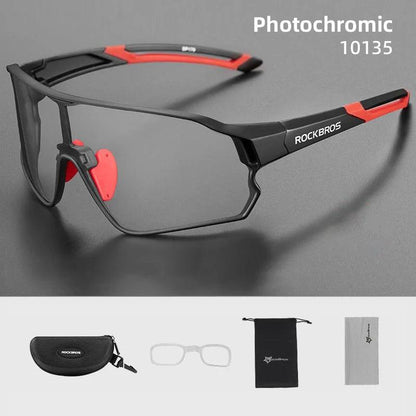 ROCKBROS Photochromic Cycling Glasses Outdoor Sports UV400 Goggles Sunglasses Bicycle Sports Eyewear Running Fishing Glasses