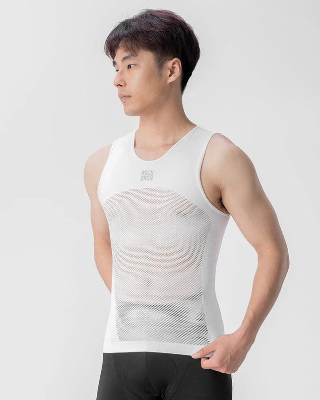 ROCKBROS Cycling Vest High Elastic Cycling Base Layer Sleeveless Bicycle Vest Quick Dry Undershirt Breathable Running Sport