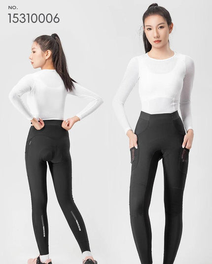 ROCKBROS TVI Series Bicycle Pants Pads Italy Imported Fleece Warm Windproof Tights Leggings High Elasticity Cycling Trousers