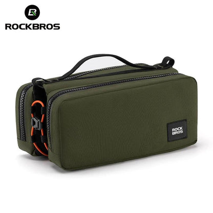 ROCKBROS Bicycle Top Tube Bag 2L Capacity Scratch-Resistant Road Mountain Bike Frame Bag Cycling Tools Bag Stable Elastic Band