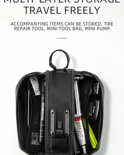 ROCKBROS1.7L Bicycle Bag Waterproof Rear Large Capatity Quick Release Seatpost Shockproof Double Zipper Rear Bag Accessories