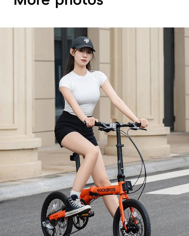 ROCKBROS Bike 16 inch with SRAM X4/X5-speed Aluminium Alloy Frame Adult Folding Bike Adjustable 9-Speed 11-32T Cassette Bike