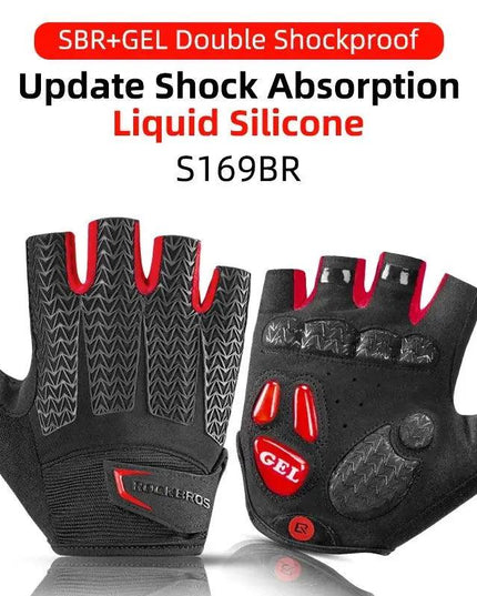 ROCKBROS Touch Screen Cycling Bike Gloves Autumn Spring MTB Bike Bicycle Gloves GEL Pad Shockproof Half Finger Mittens Gloves