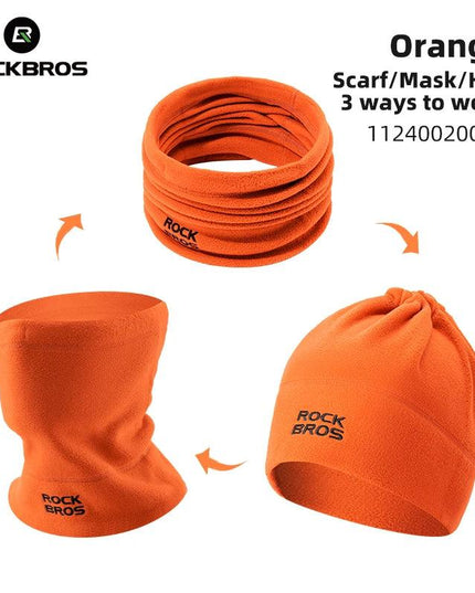 ROCKBROS Winter Scarf Hats Fleece Windproof Balaclava Hiking Warm Mask Bandana Ear Neck Cover Thermal Camping Sport Gear