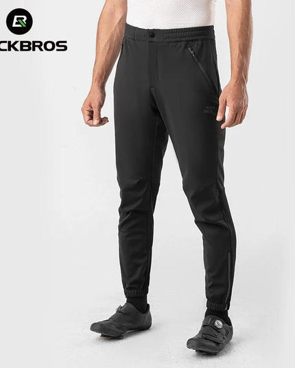 ROCKBROS Winter Thick Fleece Pants Windproof Cycling Pants Men Outdoor Camping Thermal Warm Casual Pants Ski Trousers Sweatpants