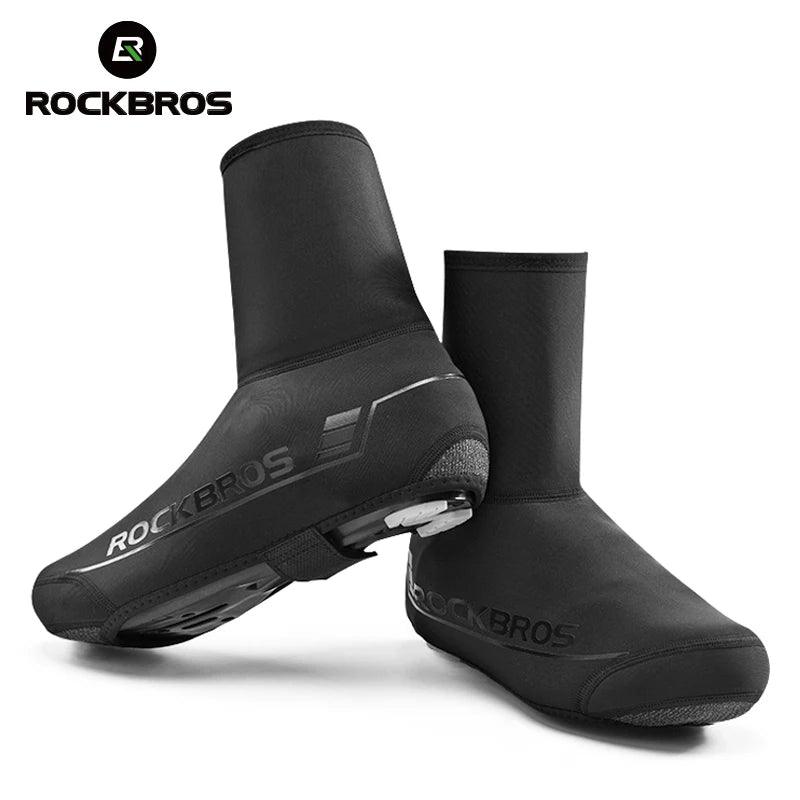 ROCKBROS Winter Waterproof Cycling Shoe Cover Reflective Thermal Elastic Rainproof Bike Shoe Cover Cycling Overshoes Boot Covers