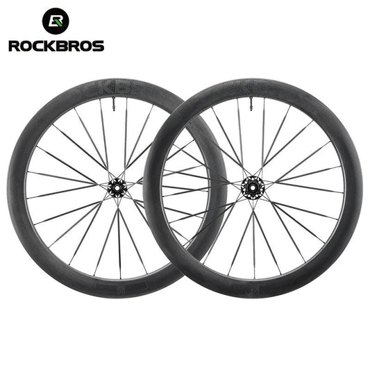 ROCKBROS Carbon Bicycle Wheelset 38mm 55mm Wheel Tubeless Clincher Tires Cycling Wheel Set Road Bike Steel Ball/Ceramic Peilin