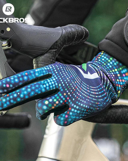 ROCKBROS Cycling Gloves Winter Warm Fleece Long Finger Gloves Mountain Road Cycling Gloves Full Finger Lengthened Wrist Guards
