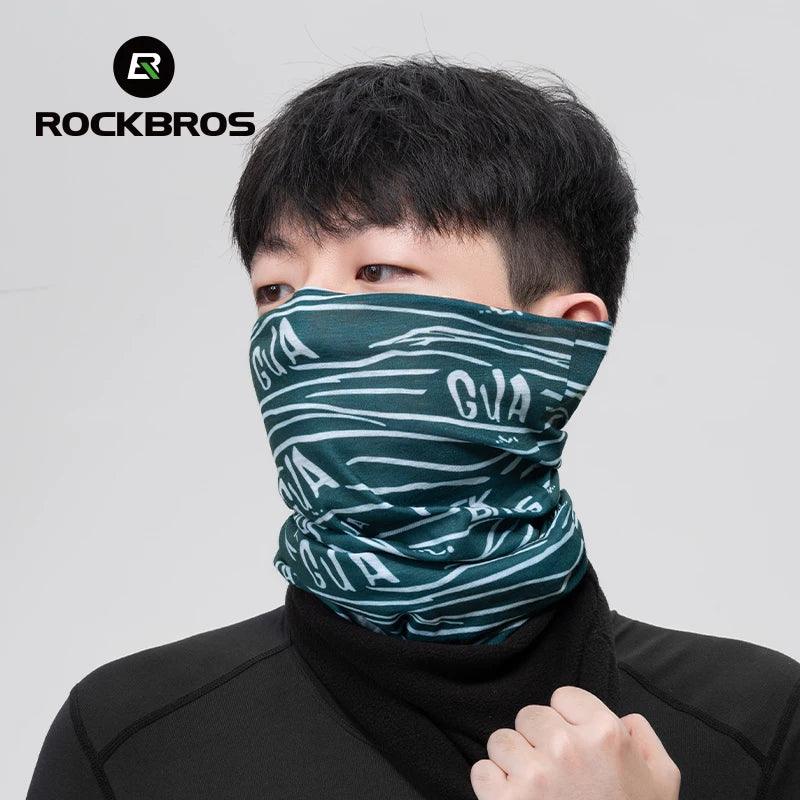 ROCKBROS Winter Warm Fleece Balaclava Cycling Headgear Bib Snowboard Hiking Neck Scarf Outdoor Windproof Thickened Mask Bib