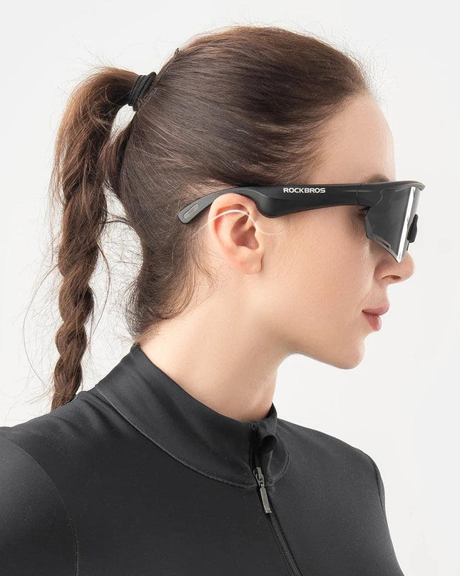 ROCKBROS Polarized Glasses Wireless Bluetooth 5.2 Sunglasses Headset Telephone Driving MP3 Riding Cycling Eyewear UV400 Goggles